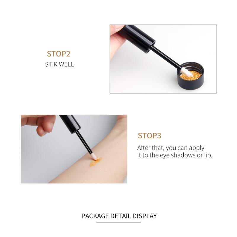 QIBEST Color Cosmetics High Glitter Gold Onion Powder Glue Natural Eye Shadow Nail Gold Onion Glue Quick Drying