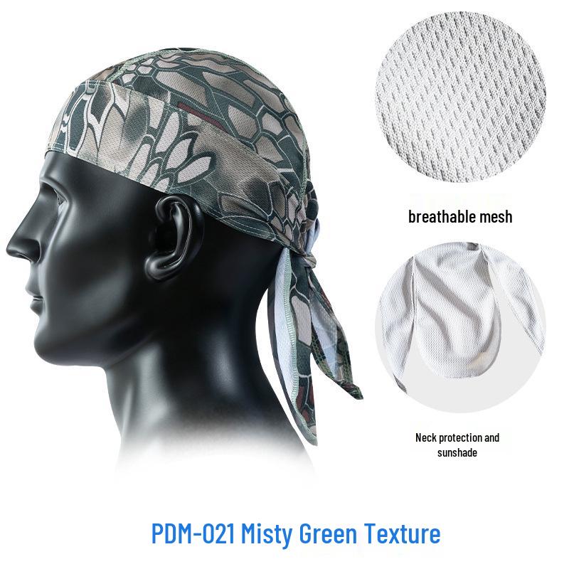 Трансграничная сетчатая велосипедная кепка: Дышащая бандана-пиратка с длинным хвостом для защиты от солнца для велоспорта на открытом воздухе и летней рыбалки.