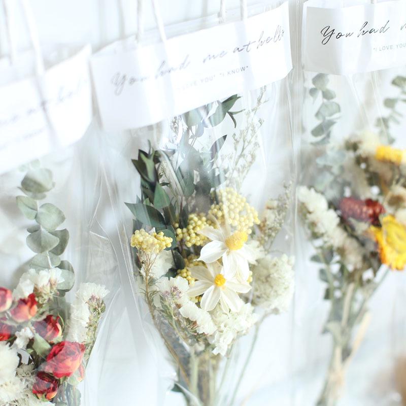 Everlasting Real Flower Bouquet: Gypsophila, Daisy, Cotton, Forget-me-not, Rose - Perfect for Qixi Festival, Valentine's Day, and Teacher's Day.
