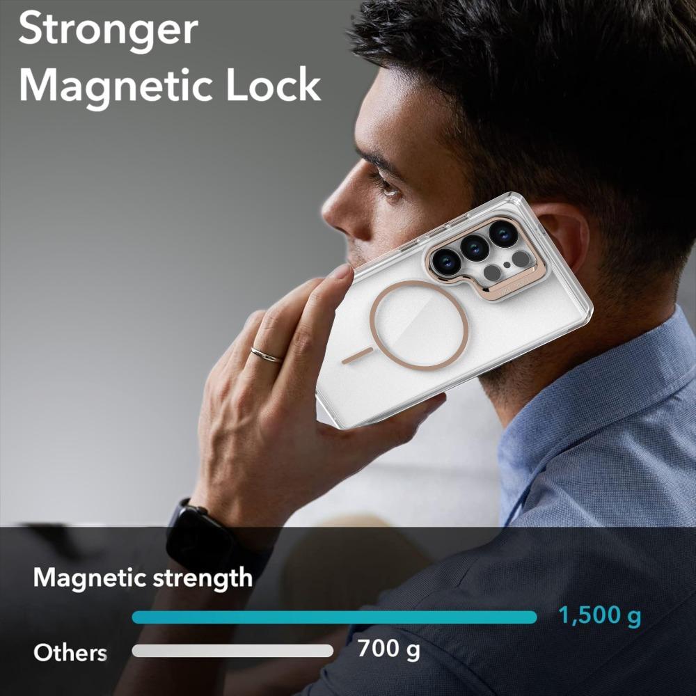 Luxury Clear For Magsafe Magnetic Lens Stand Holder Phone Case For Samsung S25 Ultra S24 S23 Plus FE A06 A07 A16 A17 A26 Cover