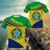Быстросохнущие бразильские футбольные футболки мужские с принтом бразильского флага с коротким рукавом летняя спортивная одежда для фитнеса модные мужские топы