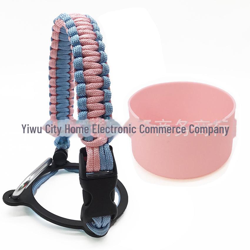 Top Thermos Cups with Silicone Non-Slip Sleeves, Hand-Woven Ropes, and Cup Handles