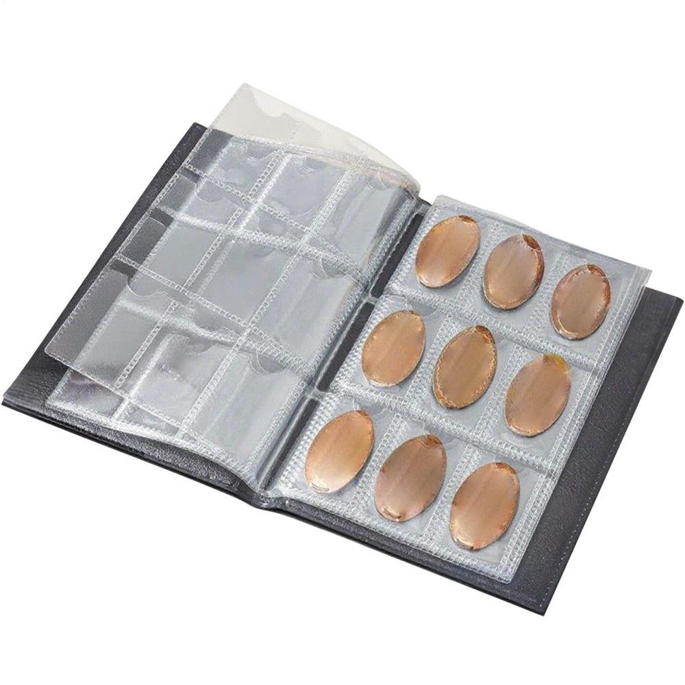 Portable Anti-lost Penny Collection Album Leather 108 Coins Flat Penny Holder Compact Multi-Use Coin Storage Organizer Display