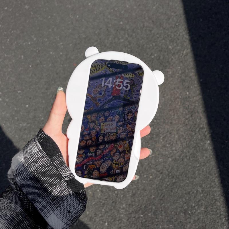 Очаровательный чехол-медведь для iPhone моделей 13-17, ударопрочный, подходит для 14/15 Pro Max