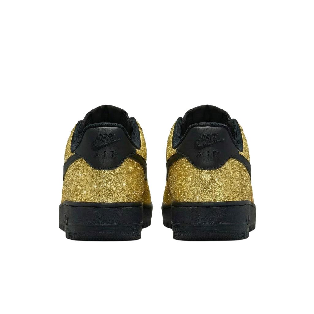 Nike Nike Air Force 1 Устойчивые к истиранию Увеличивающие рост Низкие Скейтбордические кроссовки Унисекс Черные с золотым FZ0627-010(Команда133-)