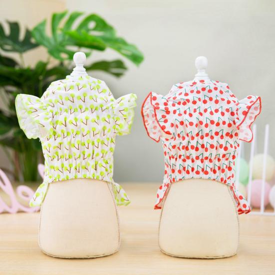 Платье для собаки, высокая эластичность, цветочный узор, яркий цвет, маленькая принцесса для собак