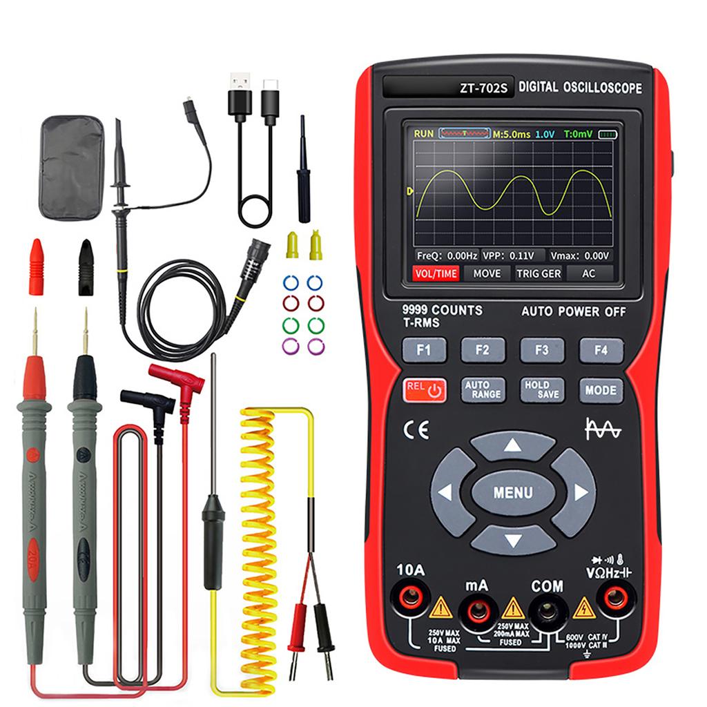 Digital Oscilloscope Multimeter 48MSaCelsiuss Sampling Rate 10Mhz Bandwidth  9 Counts True   2.8inch   Color Display Multimetro