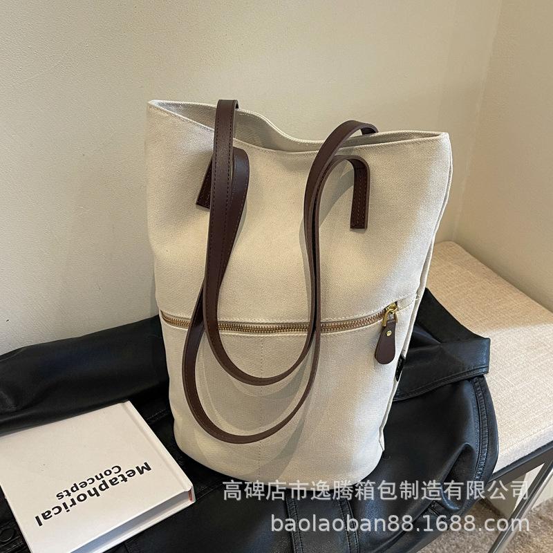 Женская сумка через плечо в стиле ретро 2024 года, вместительная, модная, из высококачественной фактуры, переносная сумка-ведро для поездок на работу.