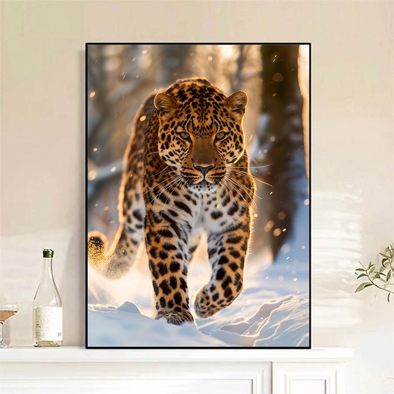 5d DIY Diamond Painting Cross Stitch Animal Leopard Diamond Embroidery Mosaic Full Round Drill Home Decor Arts