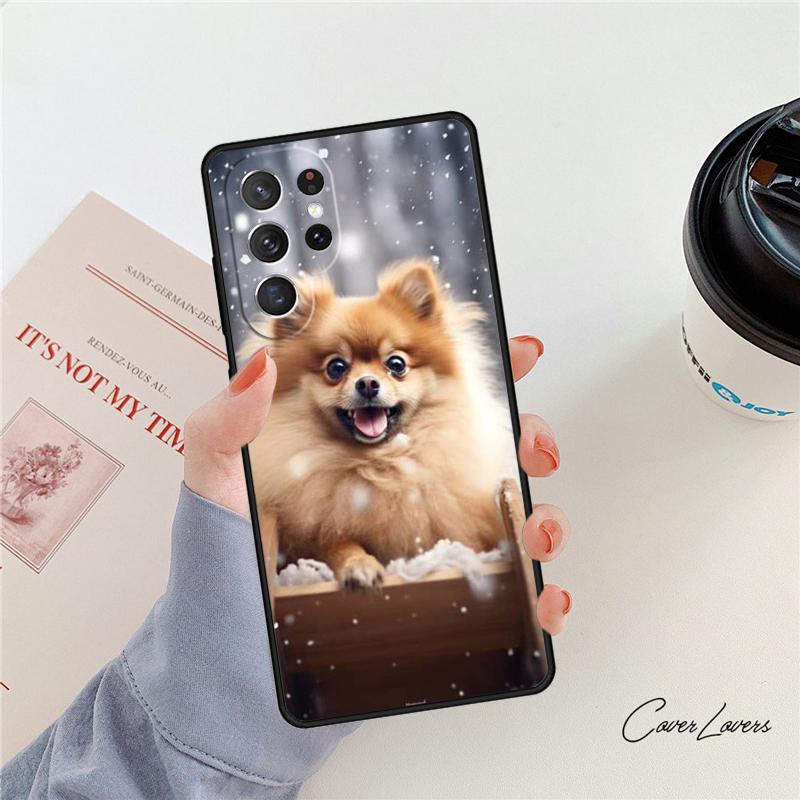 Pomeranian Dog phone case For Samsung Galaxy S24 S25 S23 S22 Ultra Note 10 20 Plus S20 S21 FE Cover