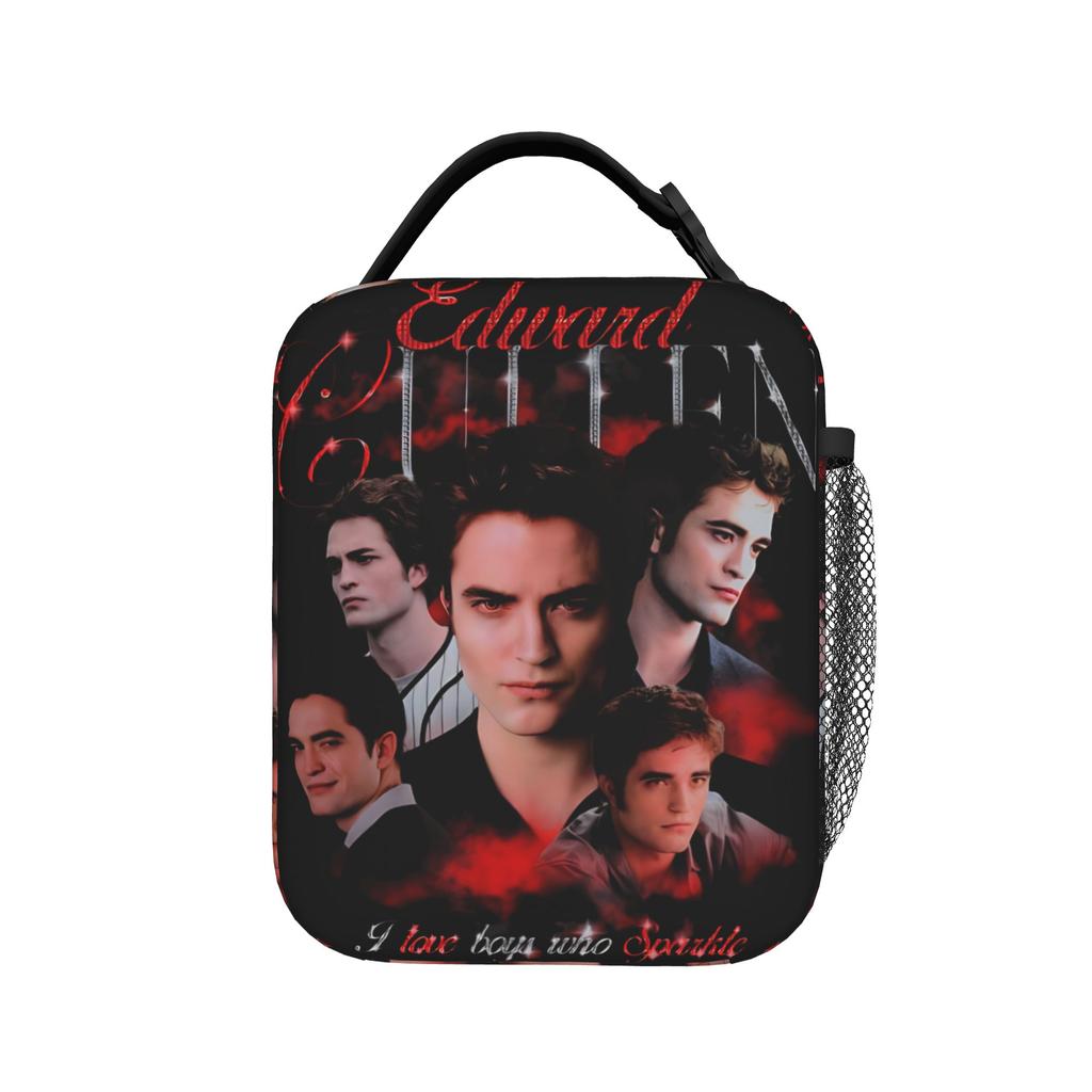 Edward Vampire Twilight Insulated Lunch Bag Cooler Bag Meal Container Leakproof Tote Lunch Box for Men Women Office Travel