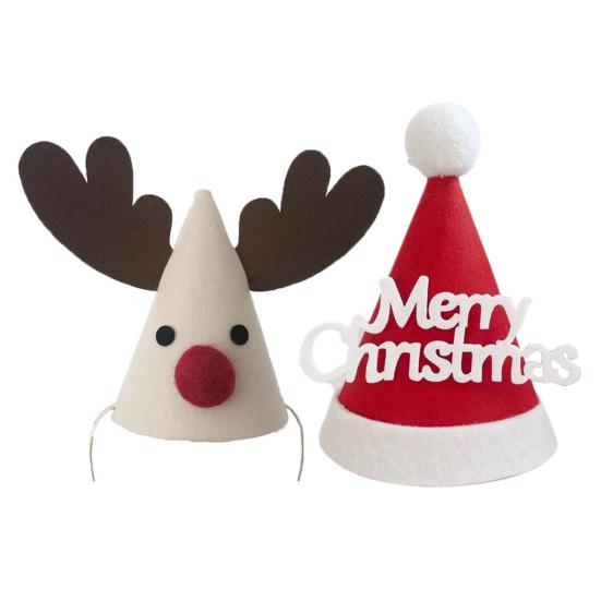 Christmas Party Cap Exquisite for Indoor Eco-friendly Decorative Tree Elk Xmas Party Cap Innovative Easy Wear Practical