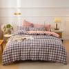 1 шт. Покрывало из чистого хлопка для двуспальной кровати, клетчатый пододеяльник, одинарный/полуторный/королевский, наволочка в комплект не входит