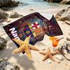 Custom Name Personalized FOOTBALL Club Barcelona Print Beach Towel, for Trip Camping Beach Party Home Decor, Birthday Gift for Family & Friends