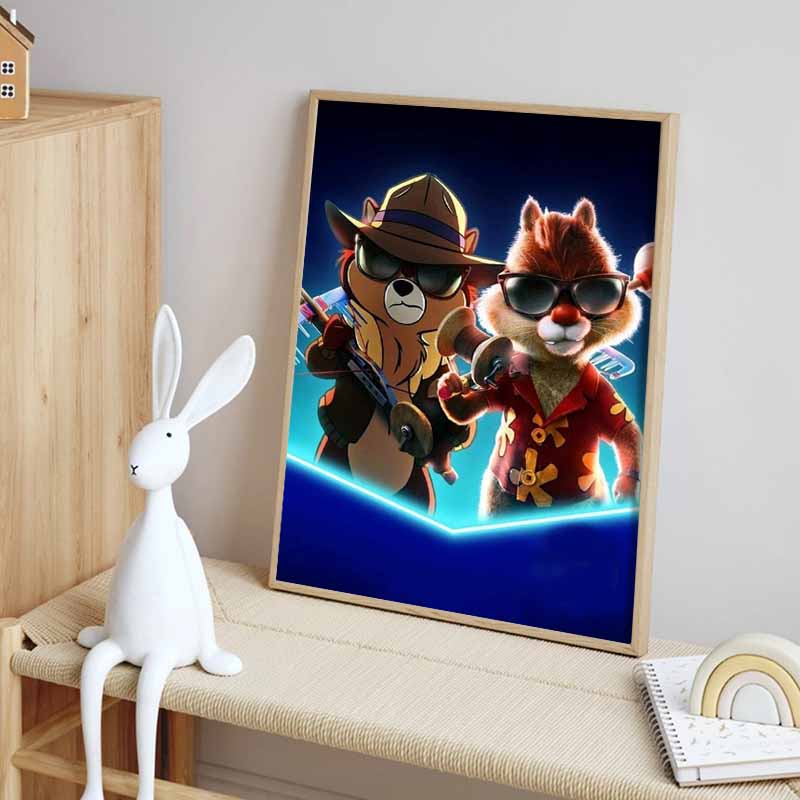 Disney Diamond Painting Chip and Dale Rescue Commando 5D Full Diamond Art Mosaic DIY Embroidery Cartoon Wall Decoration