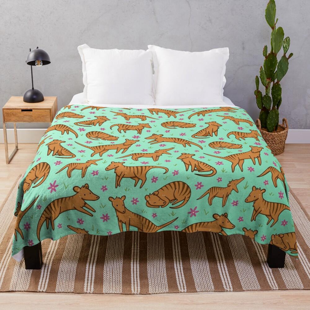 Thylacine Pattern Throw Blanket