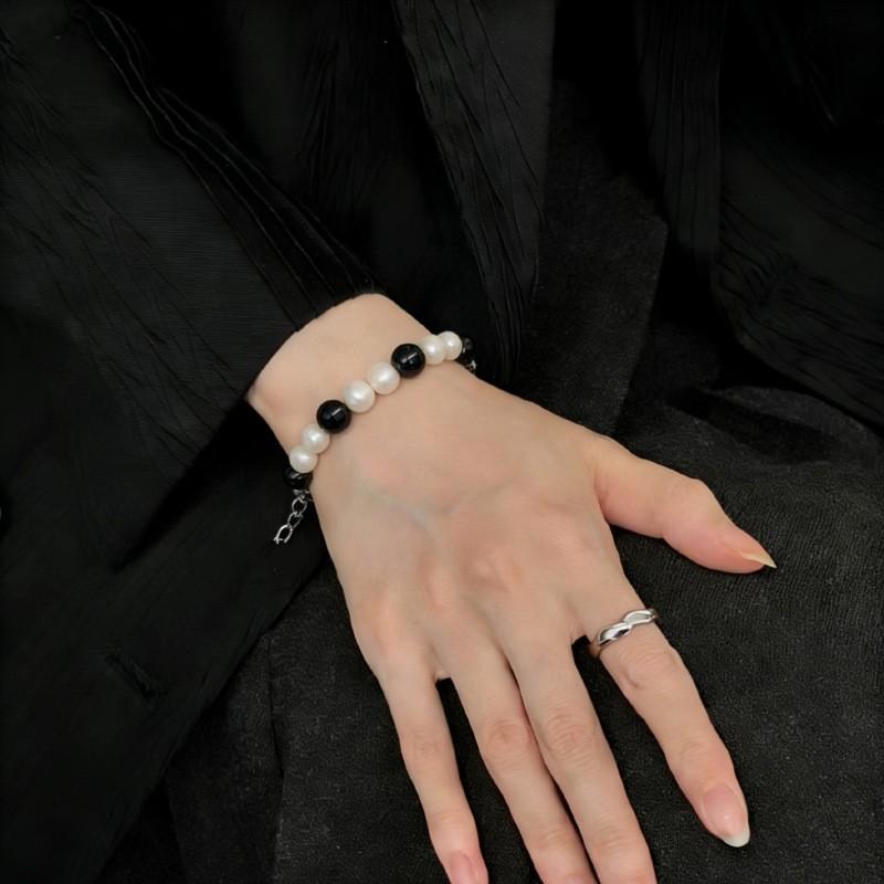 Natural Freshwater Pearl Bracelet Unisex Minimalist Design Stone Jewelry Couple Wristband Trendy