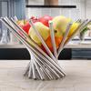 Fruit Bowl Basket Storage Dish Dining Table Home Decor Stainless Steel
