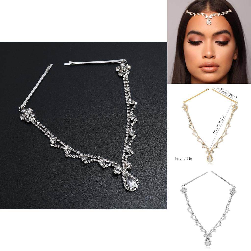 Waterdrop Bridal Headpiece With Rhinestone Accents For Wedding And Party Events