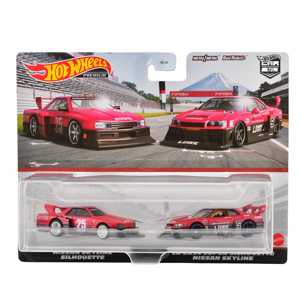 Hot Wheels Premium 2 Pack Nissan Skyline Super Silhouette Nissan Skyline 2000-х годов и HKF49 Silhouette/LB-ER34 [3 шт.]