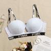Women's Padded Bra Demi Underwear Hollow Out Bow Rhinestones Decorate