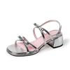 Fashion Fashion Sandals Women Square Mid Heels Platform Shoes Woman Sweet Butterfly Knot Buckle Strap Summer Sandals Zapatos De Mujer