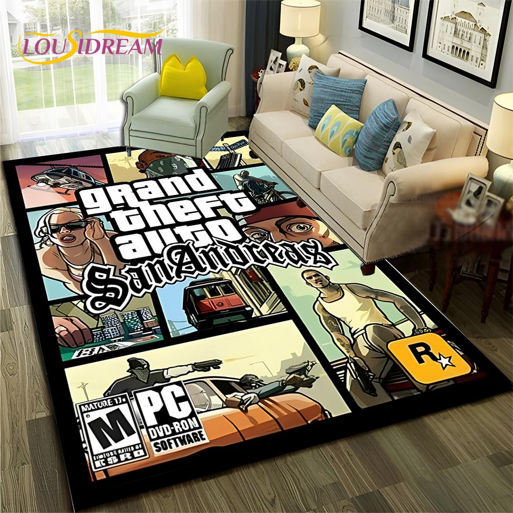 GTA 3D Игры Grand Theft Auto Ковер для геймера для дома, гостиной, спальни, дивана, придверный коврик, декор, детский ковер, нескользящий коврик для пола