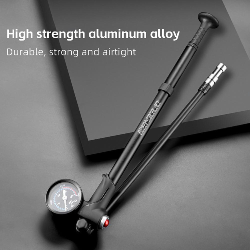 Портативный велосипедный воздушный насос высокого давления 300 фунтов на квадратный дюйм, амортизатор для горного велосипеда с манометром клапана Шредера для передней вилки и задней подвески