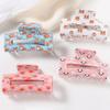 Зажим для волос с мультяшным узором в виде животных, прямоугольной формы, для затылка, с противоскользящими зубьями, универсальный аксессуар для волос