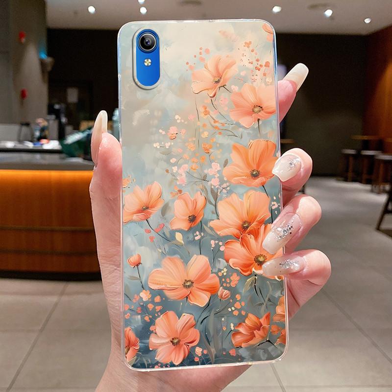Для Vivo 2015 / Y91C / Y1S / 1820 Чехол Прозрачный Новейший Дизайн Цветок Мягкий Силиконовый Чехол Бампер Для VIVO Y91C/1820 TPU Чехол для Телефона