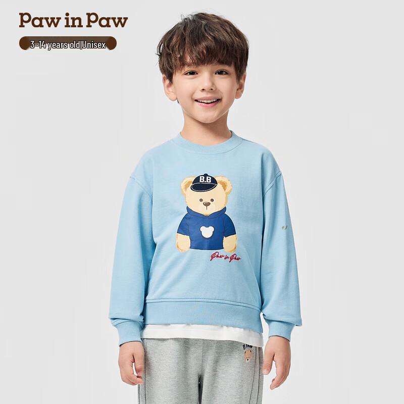 PawinPaw Мультяшный Медведь Унисекс Детская Толстовка с Круглым Вырезом