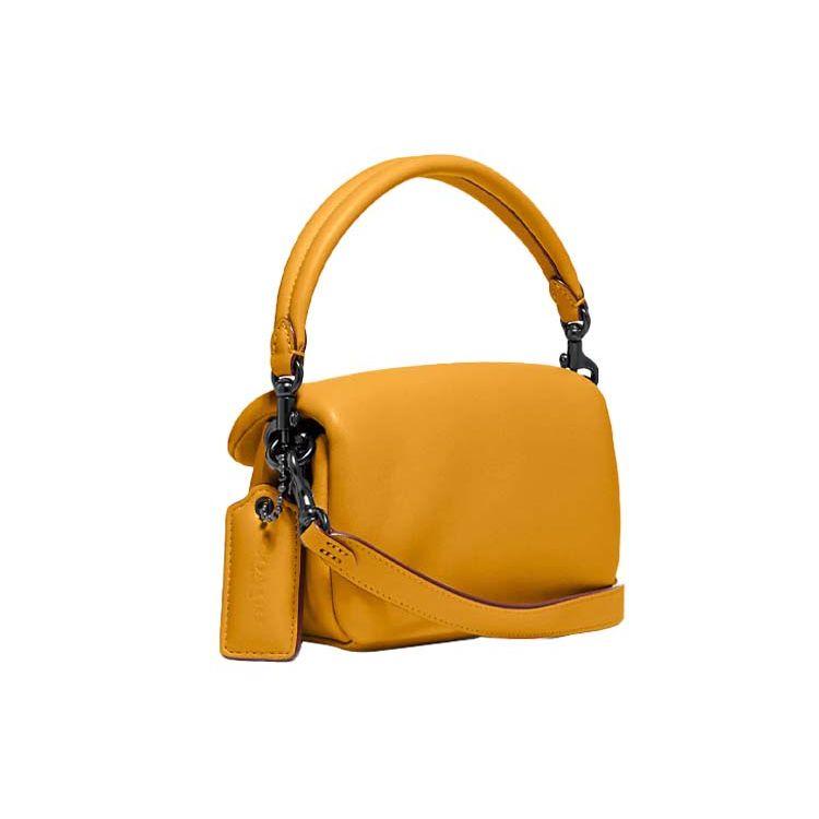 Coach Подушка Табби 18 Логотип Кожаная Сумка-Облако Наплечная Сумка-Кроссбоди Маленькие Женские сумки Макарон-Оранжевый C3880-V5BUT