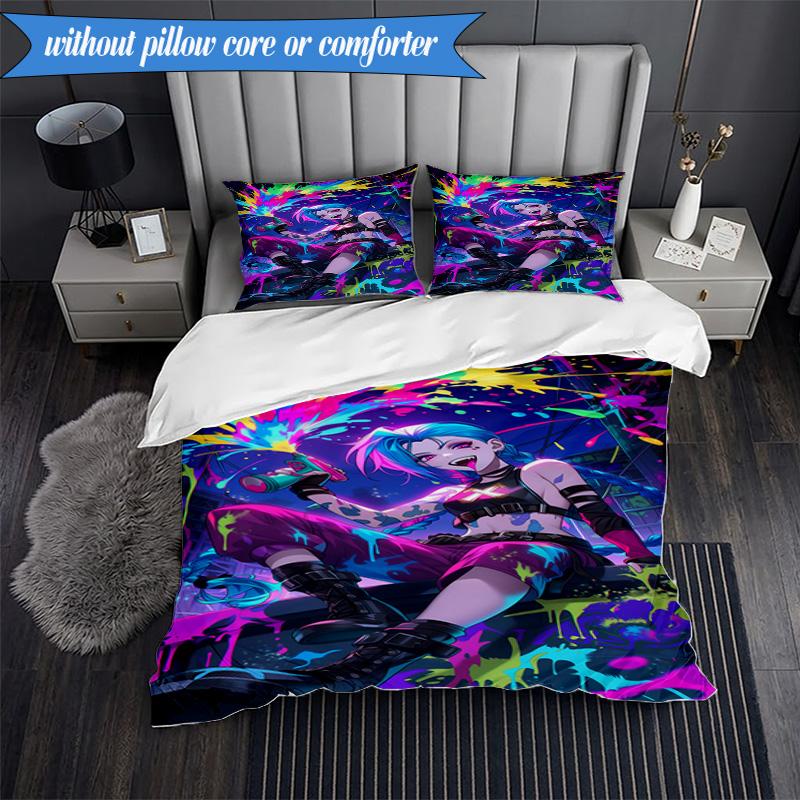 Fantasy Warrior Jing 3pcs K-pop music group Bedding set,Ideal for Bedroom, Dormitory,Including Duvet Cover And 2pcs Pillowcases,Fan gifts