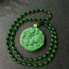 Green Jade Hand-Carved Dragon Pendant Necklace Chinese Amulet Women Man'S Lucky Jewelry Party Accessries Gift