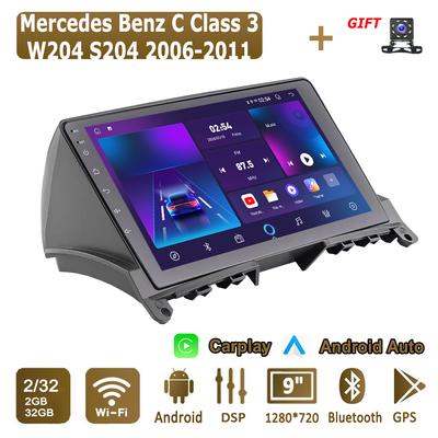Android Carplay автомобильное радио для Mercedes Benz C Class 3 W204 S204 2006-2011 мультимедийный проигрыватель головное устройство стерео GPS навигация BT WIFI 2+32 ГБ