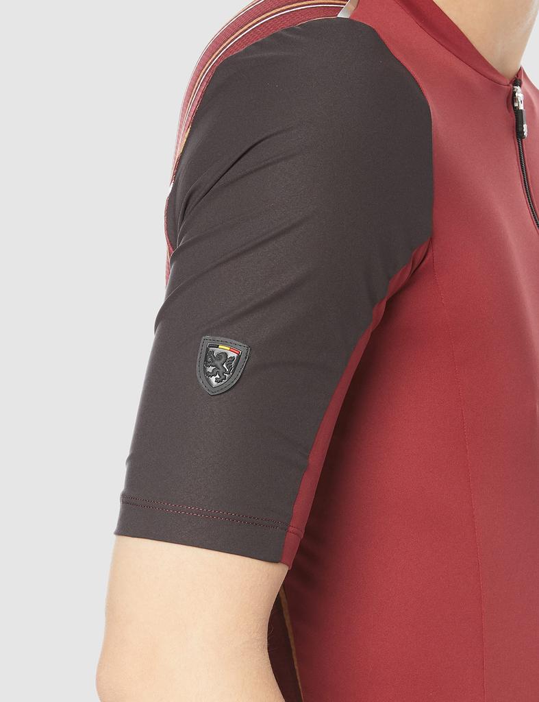 Lion De Capelmuur Unisex Crossover Short Sleeve Jersey with Six High Size S Pockets, Visibility, Red,