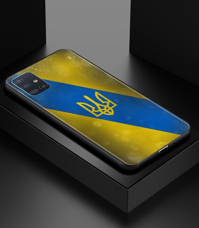 Роскошный чехол для телефона с рисунком флага Украины для Samsung Galaxy A70 A50 A40 A20s A30 A10s A20e A20 A10 A02s A01 A52, мягкий черный чехол