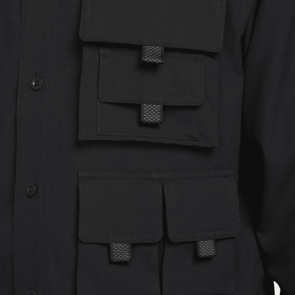 Nike Сплошной цвет, однобортный пиджак с несколькими карманами и воротником, мужская верхняя одежда, черный DN3936-010