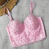 Укороченные топы yushutiff, кружевной женский корсет со стразами, летний бюстгальтер пуш-ап, укороченный бюстгальтер без косточек, женский бюстье, Femme Mujer, одежда