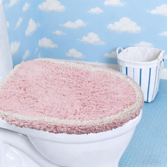Yousheng Toilet Mat Safety Elastic Easy Installation Bright Color Toilet Cover Hotel Bathroom Decor Elastic Fit Toilet Accessory