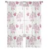Cartoon Butterfly Pink Elephant Sheer Curtains For Living Room Kids Bedroom Tulle Curtains Kitchen Window Treatment Drapes