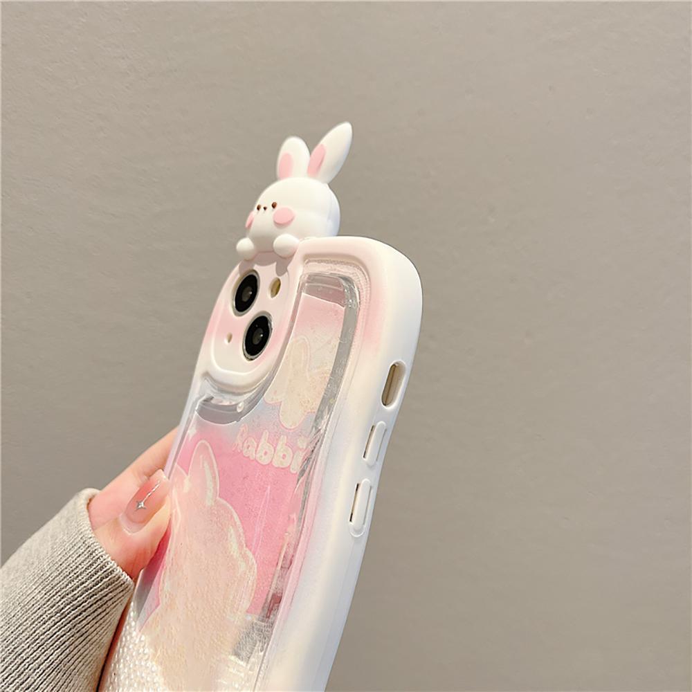 3d Liquid Quicksand Bling Glitter Cute Pig Funny Rabbit Cartoon Phone Case For Iphone 14 13 12 11 Pro Max Soft Back Cover Case