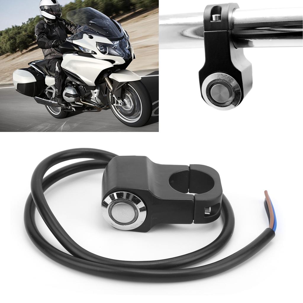 78in 22mm LED Indicator Light Motorcycle Switch Handlebar ONOFF Universal for ATV UTVBlue Light