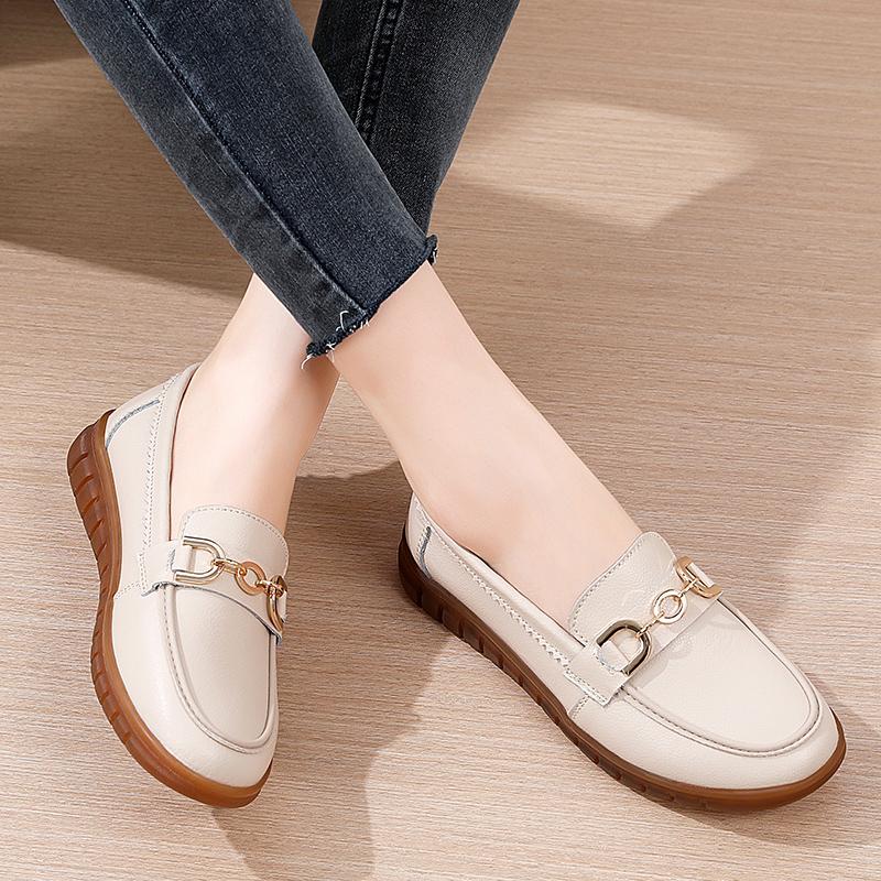 Женские белые туфли на плоской подошве, мокасины для вождения, повседневные черные туфли для ходьбы в стиле минимализма, туфли без застежек для мам, большой размер