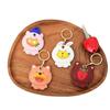 2Pcs Bear Fruit Animal Key Ring Cartoon Access Card Cover Case Protection PU Leather Cover  Students