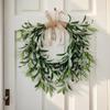 Artificial Olive Wreath Christmas Garland Fake Spring Plants Swag for Front Door Celebration