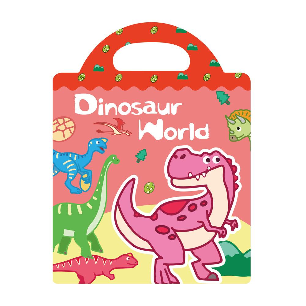 Repetitive children's toys featuring "First Book" animal, dinosaur and ocean scene jelly sticker books