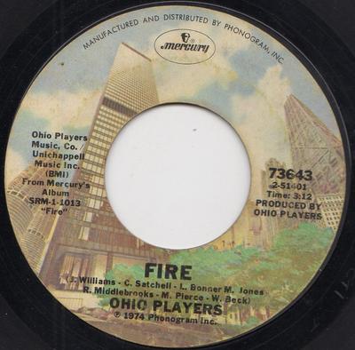 7-дюймовая пластинка OHIO PLAYERS - Fire 73643 Mercury 1974 США Соул/Фанк Б/У