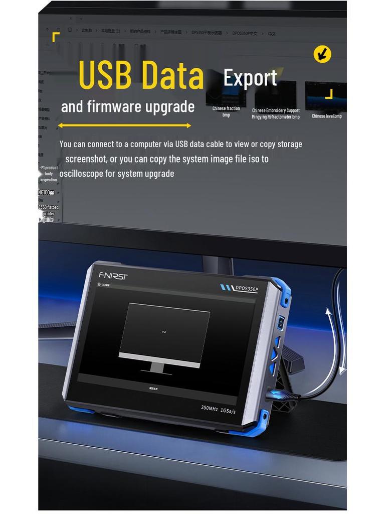 FNIRSI DPOS350P 4-в-1 350M Планшет: Осциллограф, Генератор сигналов, Анализатор спектра, Частотомер