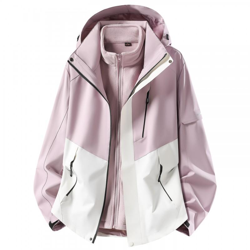 Unisex 3-in-1 Waterproof Windproof Insulated Outdoor Jacket With Removable Fleece Liner Hiking Camping Cycling